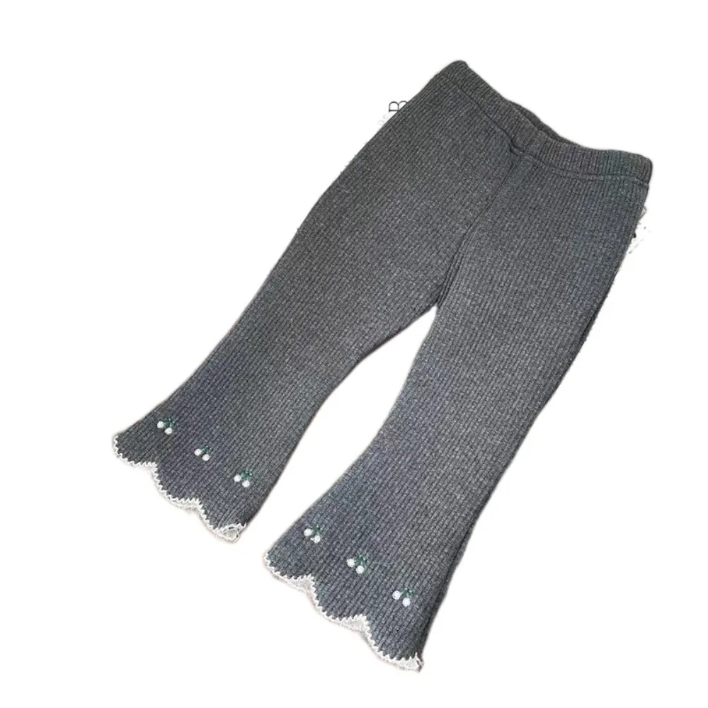 Cute Cotton Kids Leggings Thickened Embroidered Girl Cashmere Tights Children Pantyhose Kid
