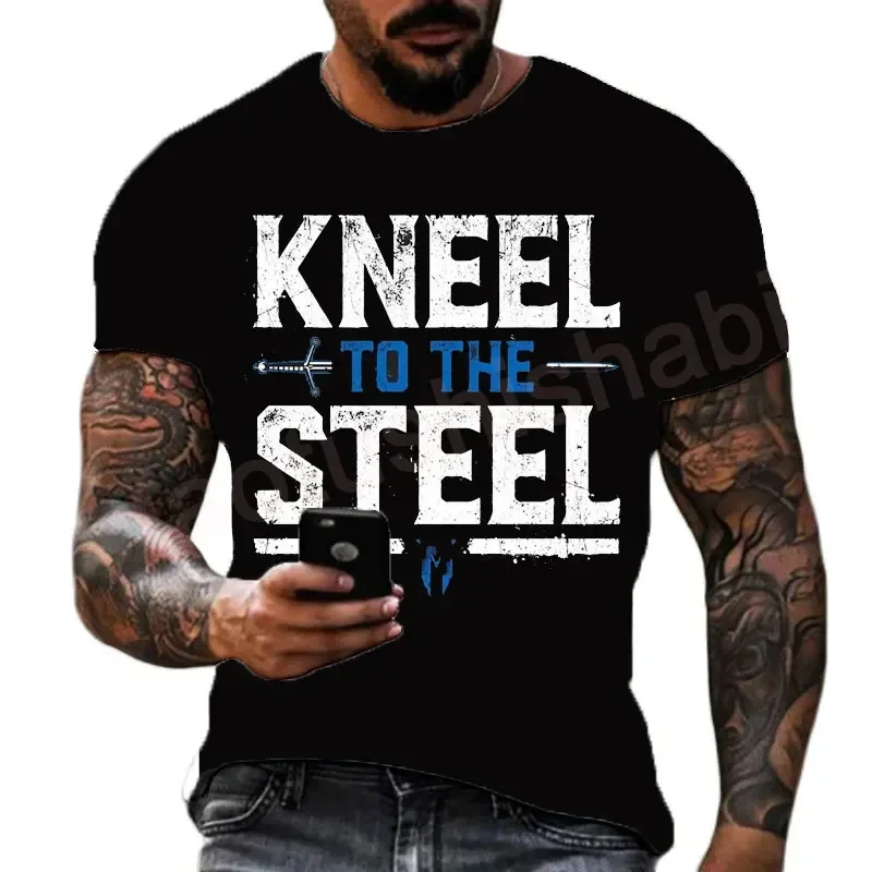 2024 Summer Hot Male 3D Printed Men\'s Top Wrestler Comfortable Breathable Fashion Large Size Loose Quick Dry Short Sleeve