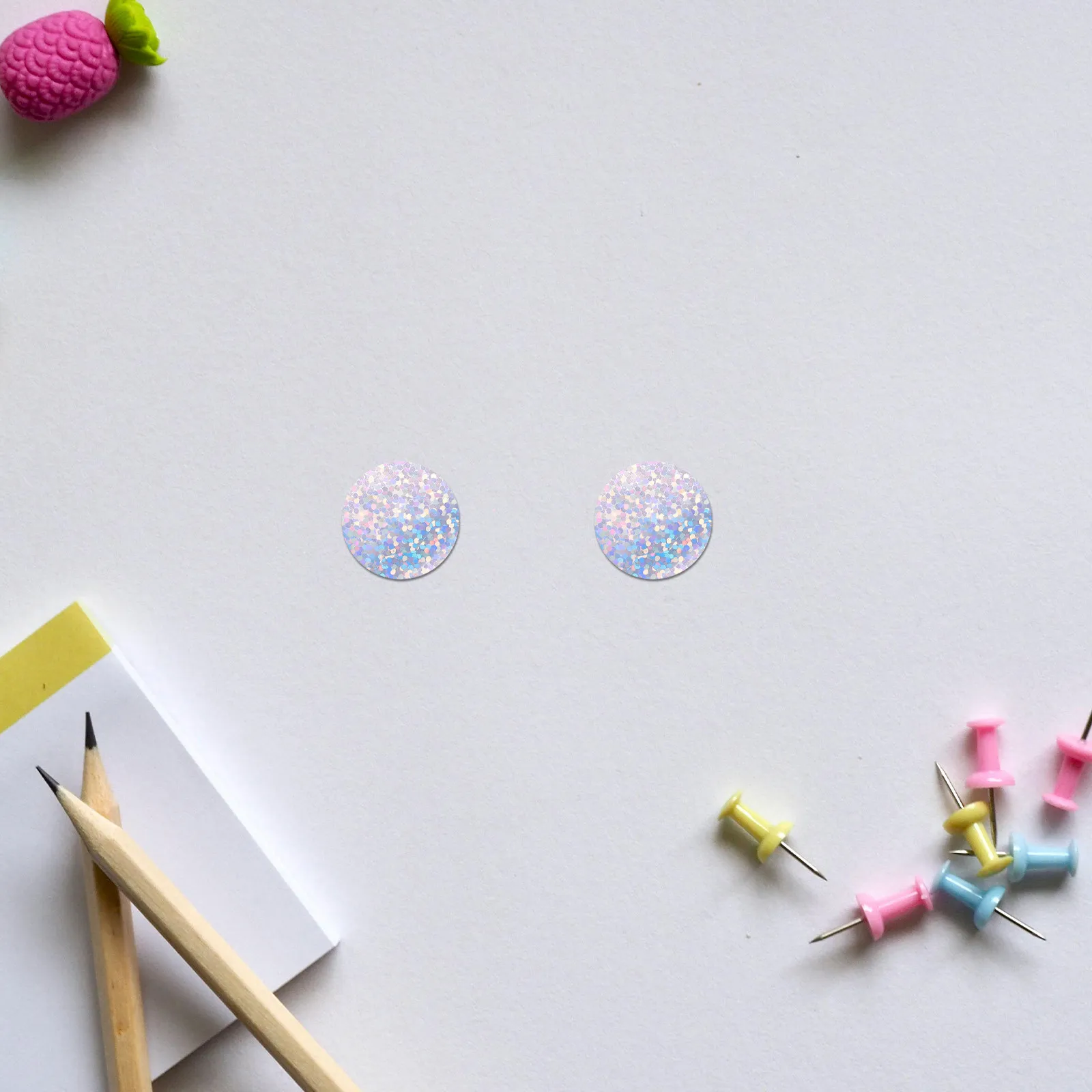 

5 Rolls 1 Inch Holographic Self Adhesive Round Stickers Shiny Weather Resistant Thank You Labels for Gift Packaging Small