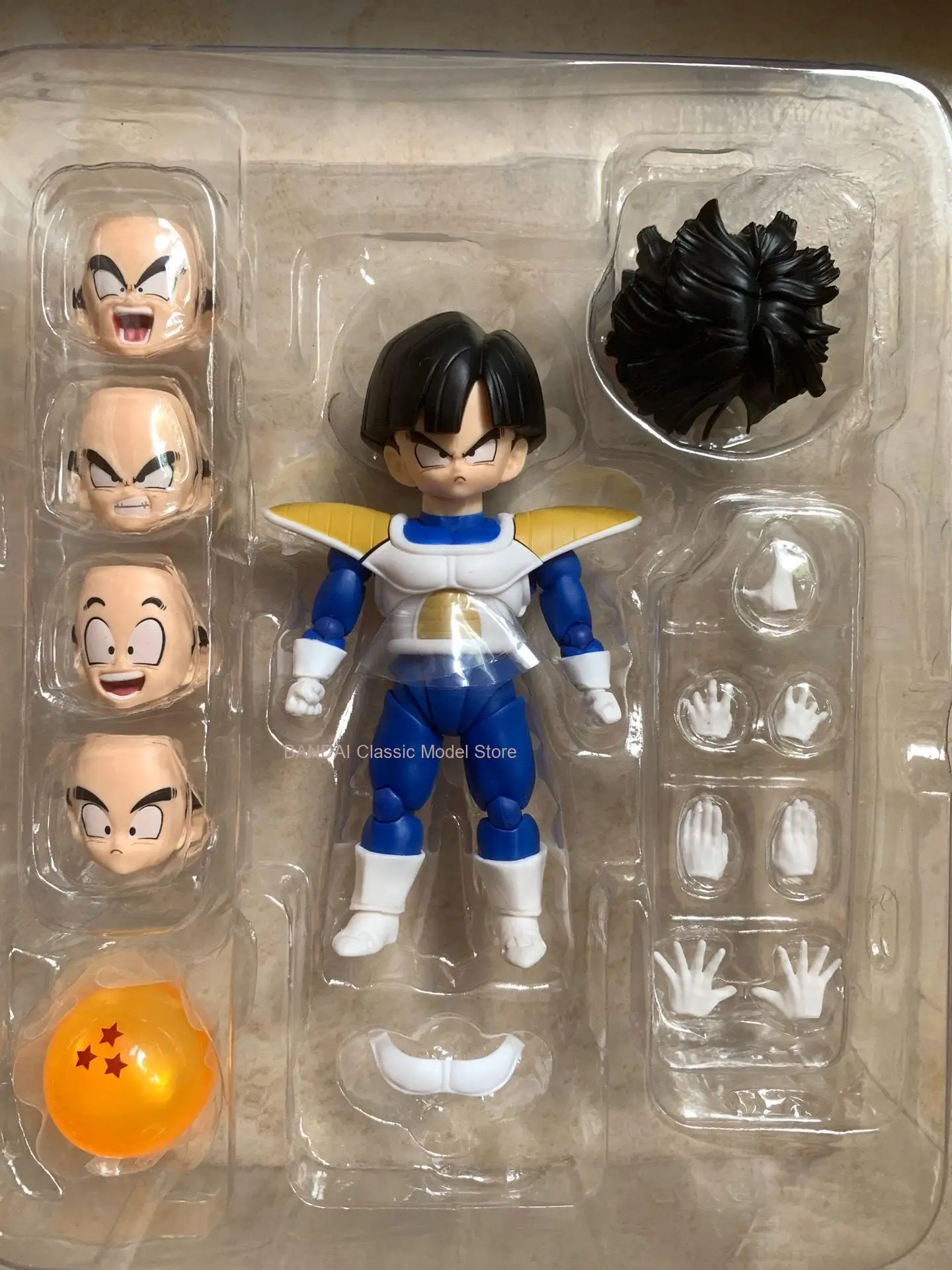 Bandai Genuino Gohan Krillin Battle Suit SHF Dragon Ball Anime figura Giocattolo mobile Anime Periferica Action Figures per collezionisti