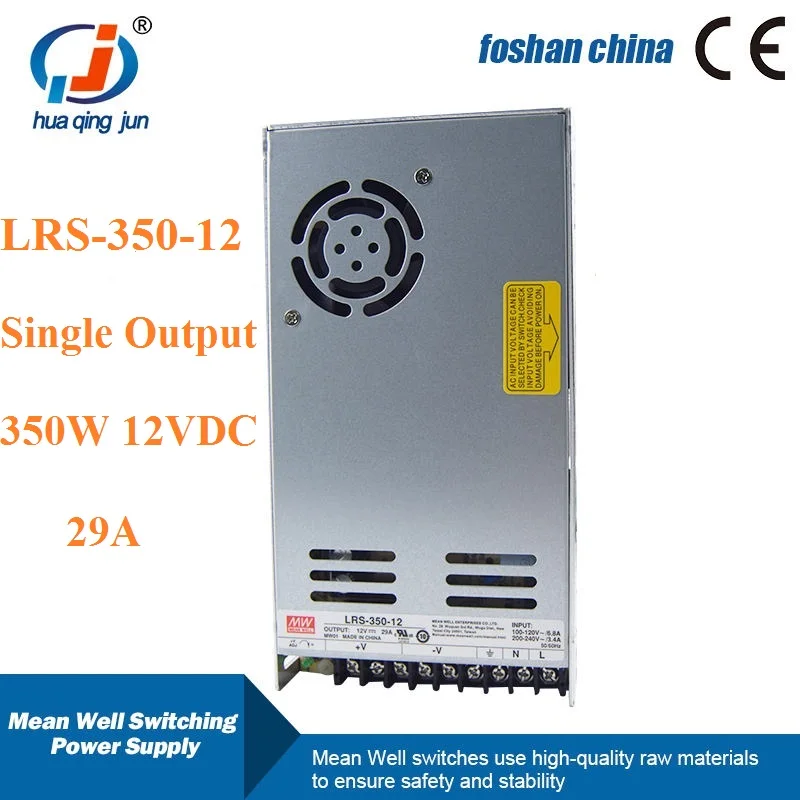 

Meanwell Single Output 350W 12VDC 29A LRS-350-12 Switching Power Supply for PLC Relay Module