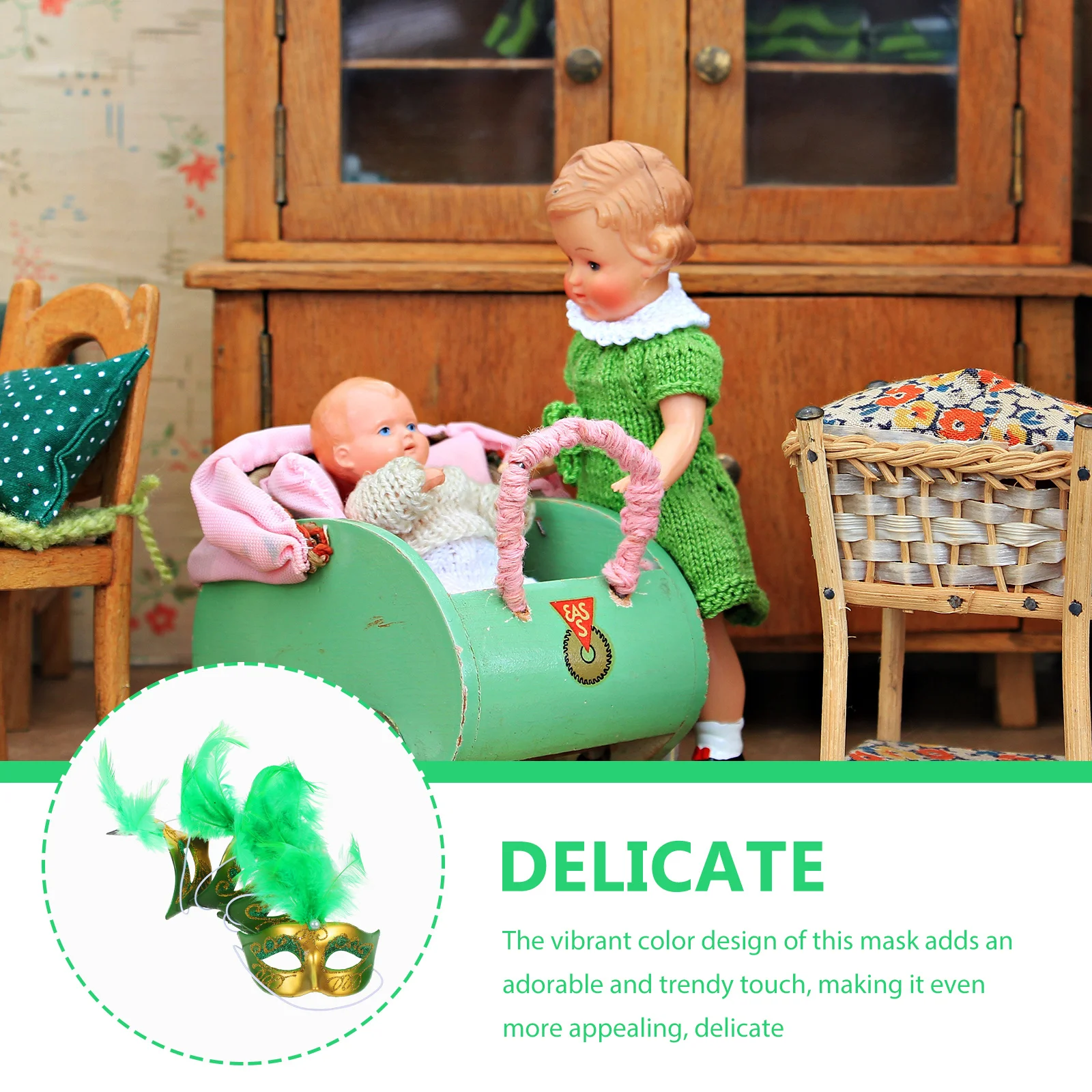 

5Pcs Mini Masks Colorful Plume Festival Party Decoration Masquerade Mini Masks for Halloween Cosplay Party Props