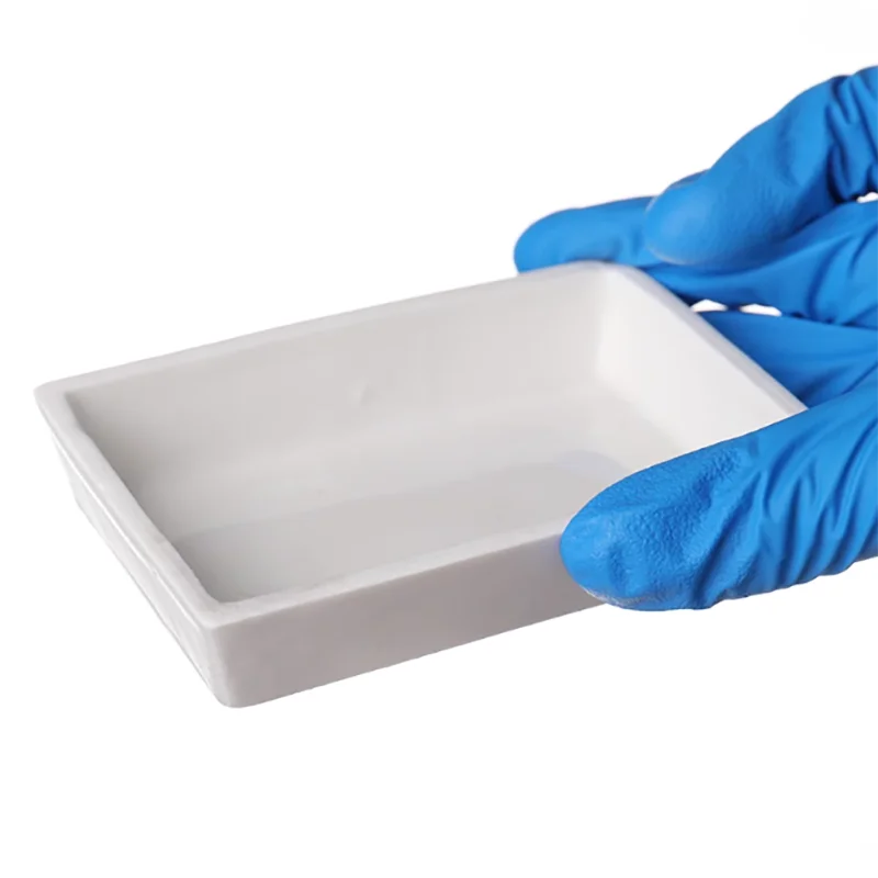 Square porcelain boat high temperature resistance ceramic boat rectangular boat grey boat sulfur control instrument