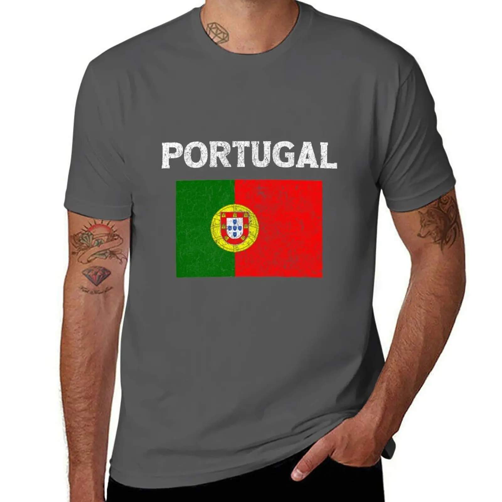 

Vintage Portugal Flag T-Shirt cotton t shirt pack g man t shirts for men T-Shirt