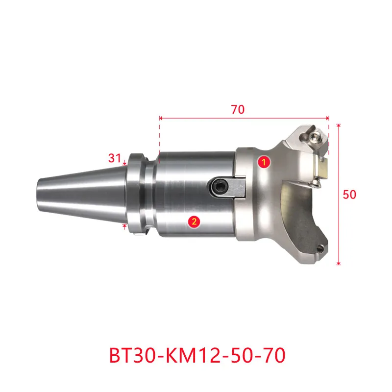 

Face end mill BT30-KM12-50-85 shoulder milling cutter Stainless steel body Tool holder set CNC Milling New