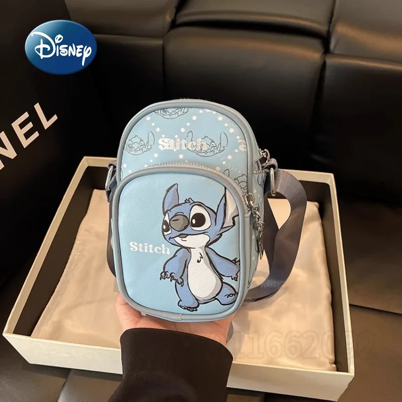 

Disney Stitch New Mini Women's Shoulder Bag Cartoon Cute Print Women's Bag High Quality Casual Lightweight Mobile Phone Bag