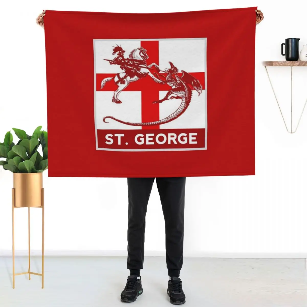 

St George Pop Art Throw Blanket Travel Size Cozy Blanket for Plane Train