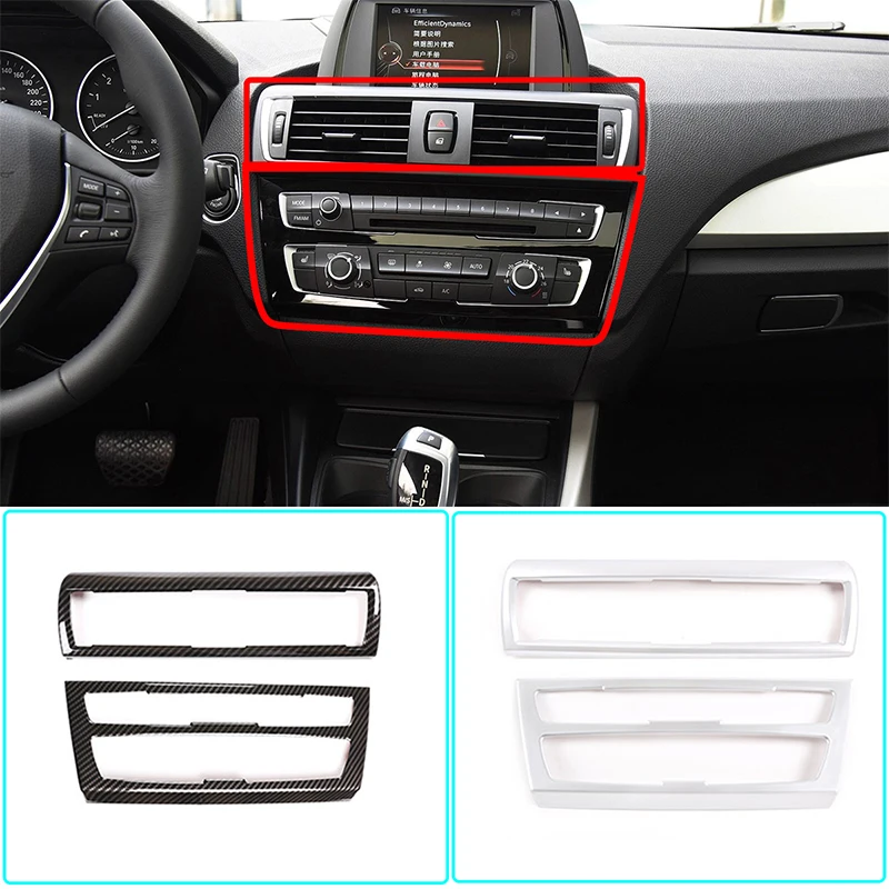 

ABS Carbon Fiber/Chrome Central Control Air Conditioning Outlet Frame For BMW 1 2 Series F20 F21 F22 F23 2012-18 Car Accessories