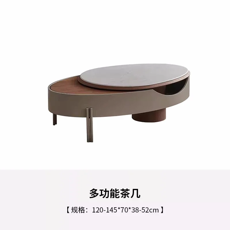 Medieval style lifting rotating coffee table household small apartment