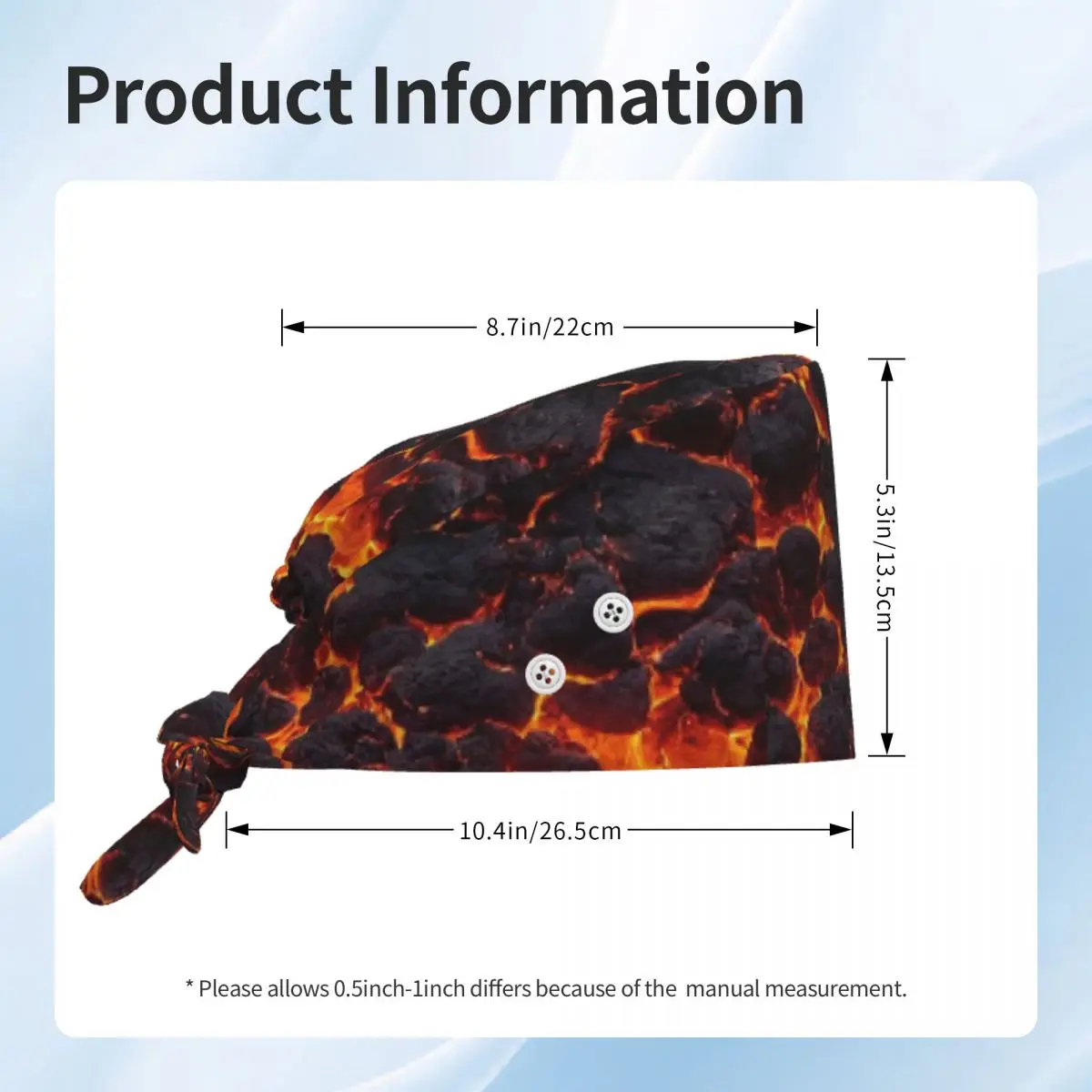 Magma Volcano Lava Fire Scrub Hat Doctor Working Surgical Cap Men Women Adjustable Nursing Caps for Dentist