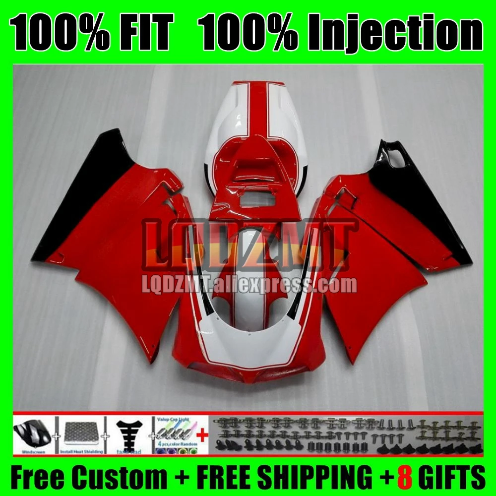 Injection For DUCATI 748 853 916 996 998 S R 94 95 96 97 98 Stock Red 99 00 01 02 126No.7 916S 996S 998S 1994 2002 Fairings