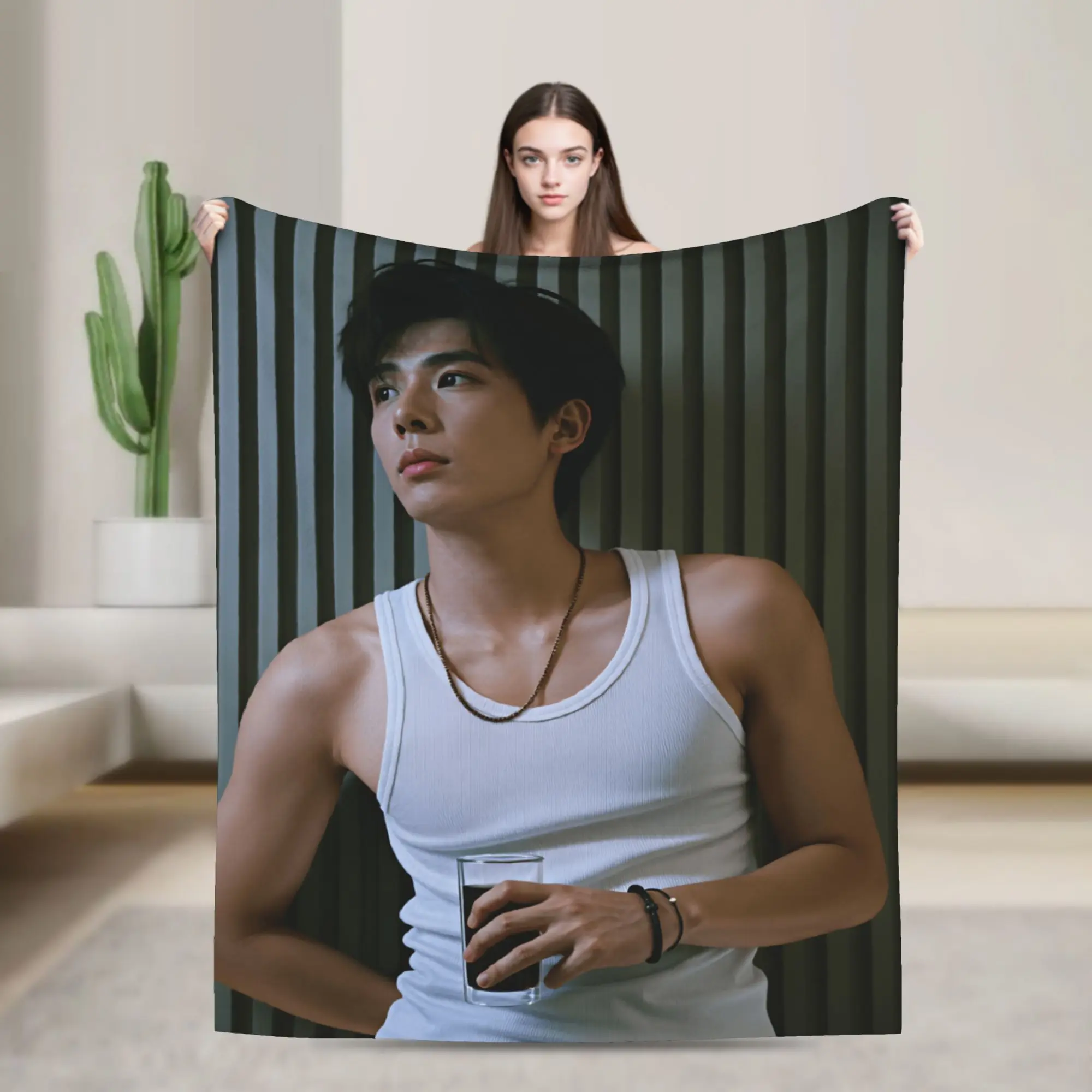 Wang Anyu Actor Blanket Winter  Soft Cozy Throw Blanket For Kids Adults Home Decor Flannel Bedspread Bed Cover