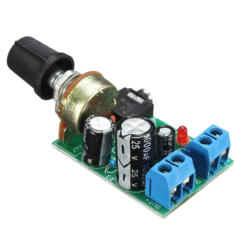 1Pc Brand New High Quality LM386 10W Audio Amplifier Board Mono 3.5mm DC 3-12V Volume Control Module