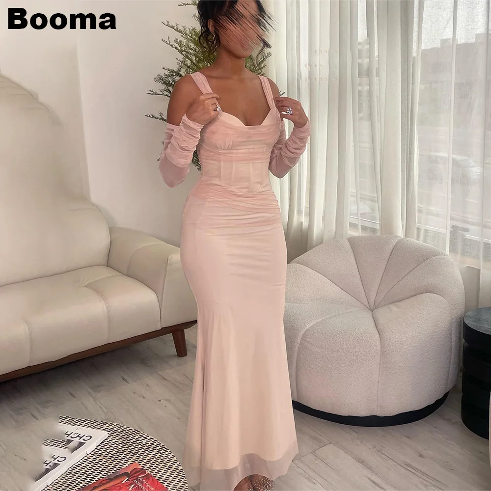 

Booma Saudi Arabia Mermaid Evening Dresses Sweetheart Boning Corset Formal Party Gowns for Women Ankle Length Prom Dress Dubai