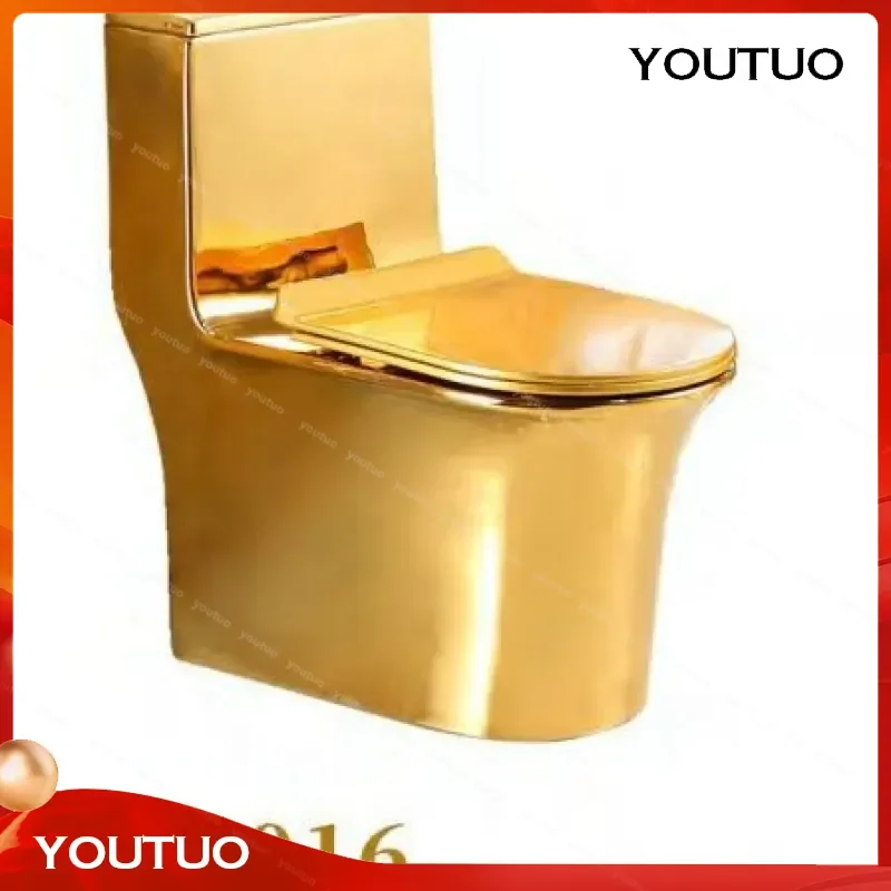for Golden Ceramic Toilet Electroplated Super Swirl Water Saving Deodorant Luxury Color Bowl Hot Selling in Middle East