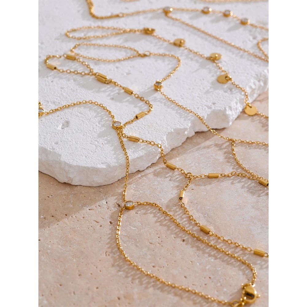 Yhpup Hot Style Zirconia Round Back of Hand Chain Finger Bracelet Bangle Stainless Steel Chic Fashion Jewelry Wholesale 2025 New