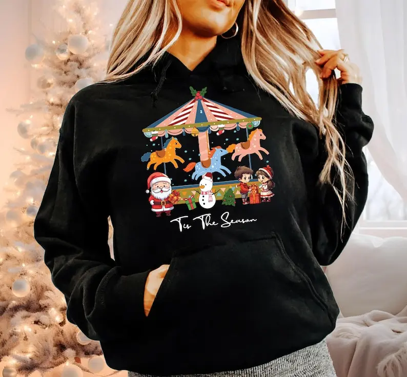 

Толстовка с Рождеством, топ «Кошмар перед Рождеством», олень, снеговик, снежинка, Санта-Клаус, эльф, праздничный сезон