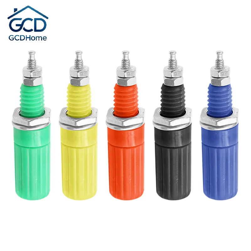 5Pcs DIY Accessories 4mm Banana Socket M3x45mm Binding Post Nut Banana Plug Jack Electrical Connector Terminal