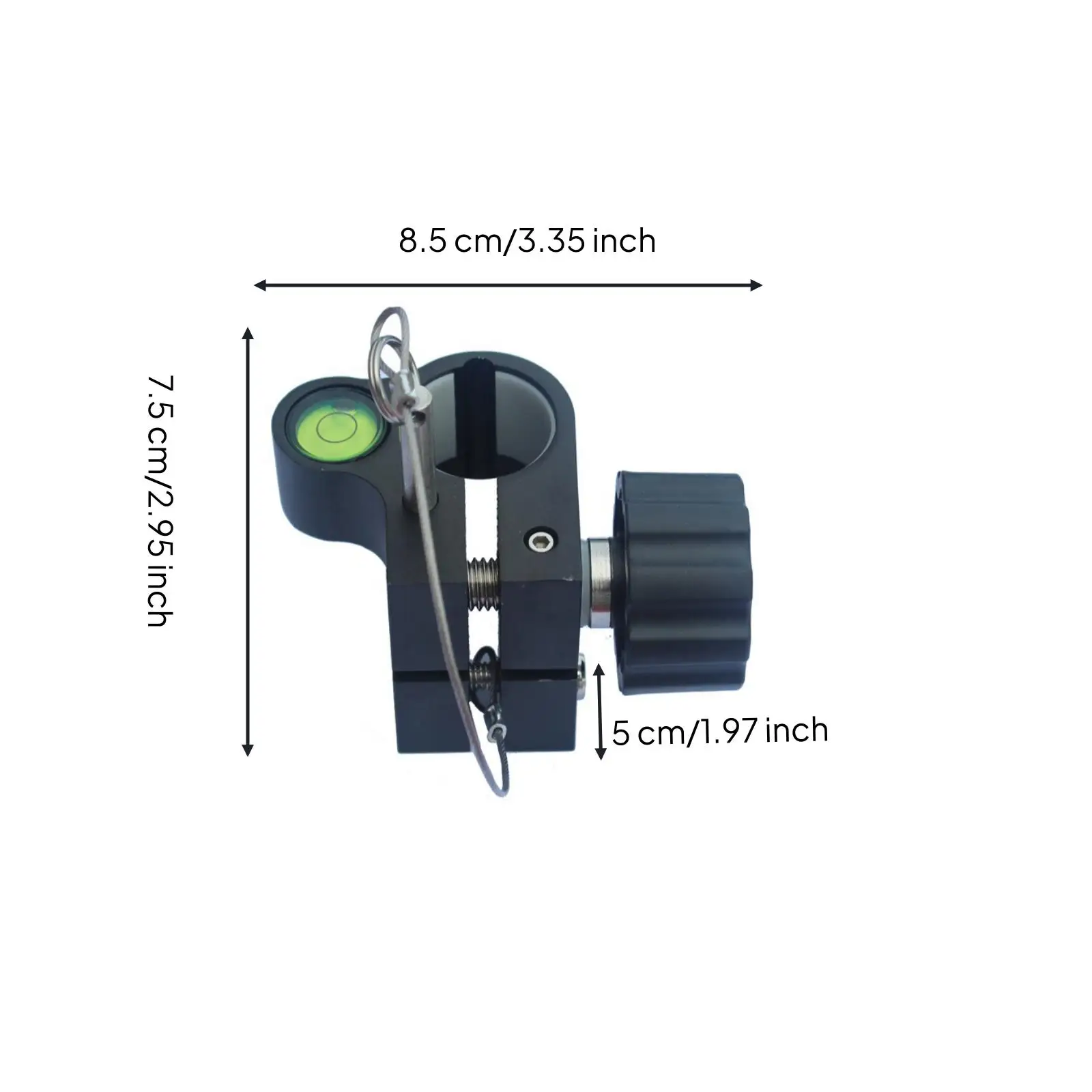 Carbon Fiber Pole Clamp Bracket with Bubble Level for Precision Survey Work