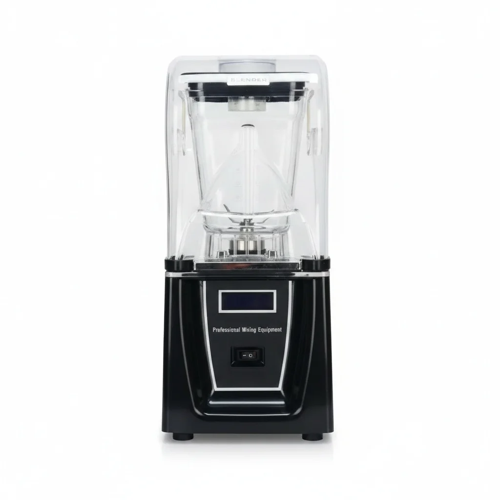 Commercial Blender with Soundproof Cover, Smoothie Juicer, Heavy Duty Low Noise High Speed Stainless Steel 304SS Blades