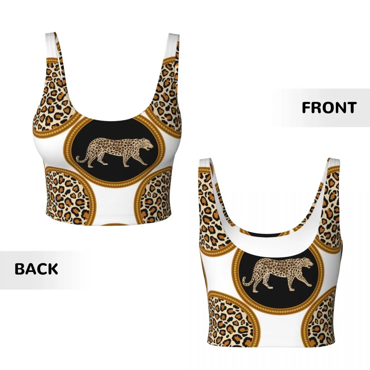 Gilet sportivo sexy da donna Leopardo femminile Streetwear Sport Lingerie Tee Crop Top