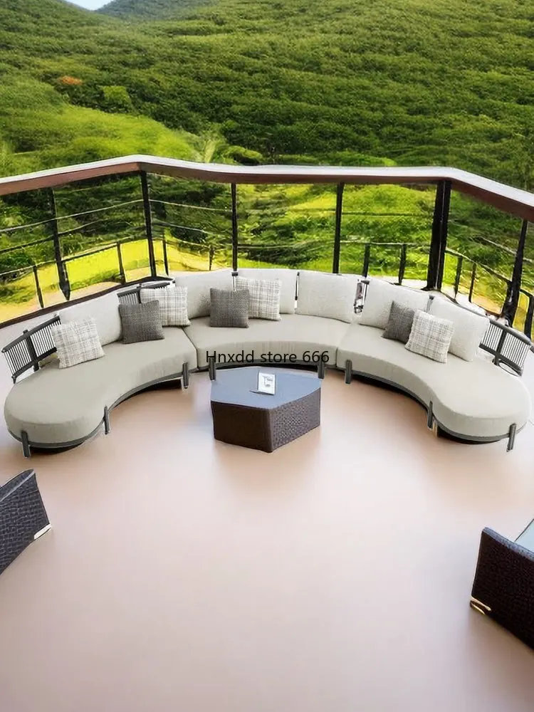 Furniture Nordic outdoor garden courtyard terrace curved combination