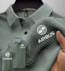 Men's Polo Short sleeved AIRBUS AVIATION Flight Airbusfan A320 Tee Ice Silk Breathable Fashion T-Shirt Male Clothes Lapel Tops