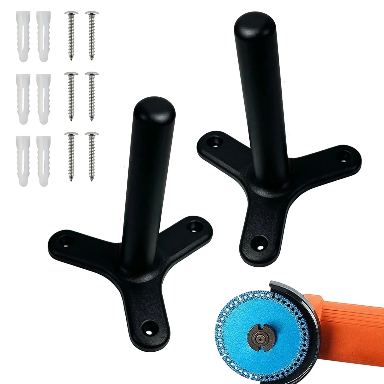 Angle Grinder Disc Holder 2pcs Wall Mounted Heavy Duty Cutting Wheel Storage Rack Universal Power Tool Accessory Organizer