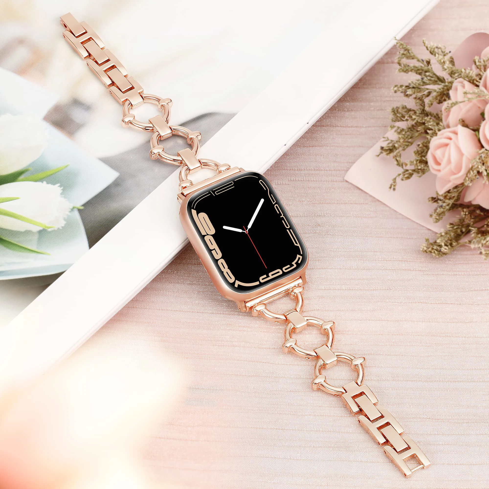 Роскошный металлический ремешок для Apple Watch, модный браслет-цепочка для iwatch 87654321 SE Ultra 38 40 41 42 44 45 49 мм наручные женские и мужские