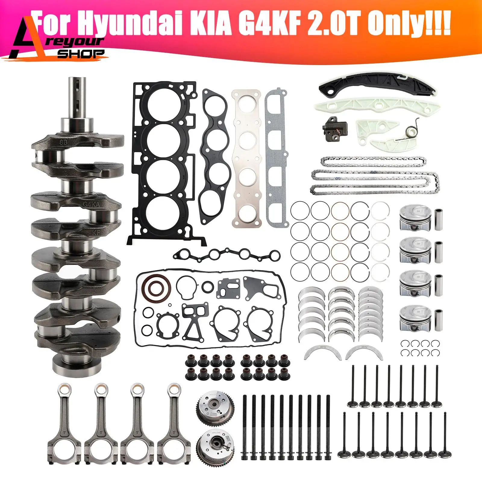 

G4KF 2.0T Engine Rebuild Kit Crankshaft Con Rods Timing for Hyundai Sonata 2011-2016