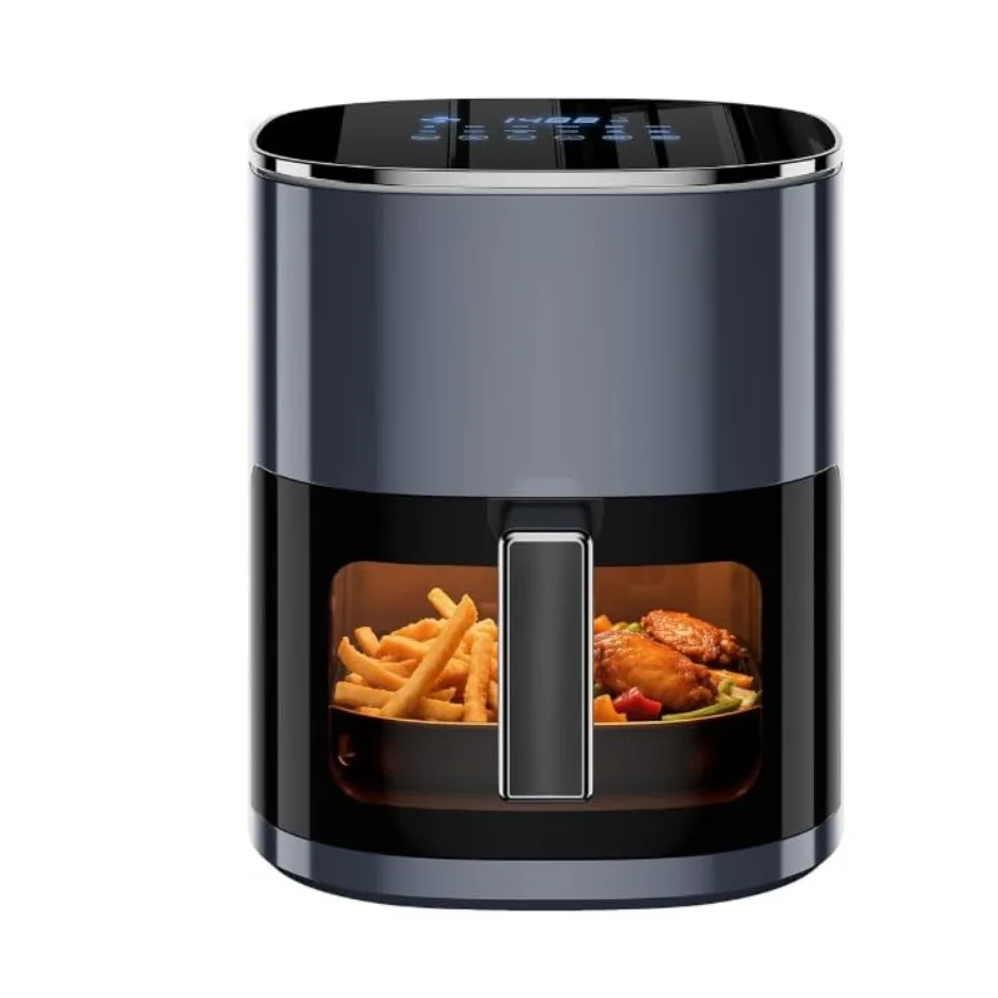 

12-in-1 air fryer for kitchen use, nonstick black basket, visible window and dishwasher-safe design, 6.34 qt ccity, 1700W power