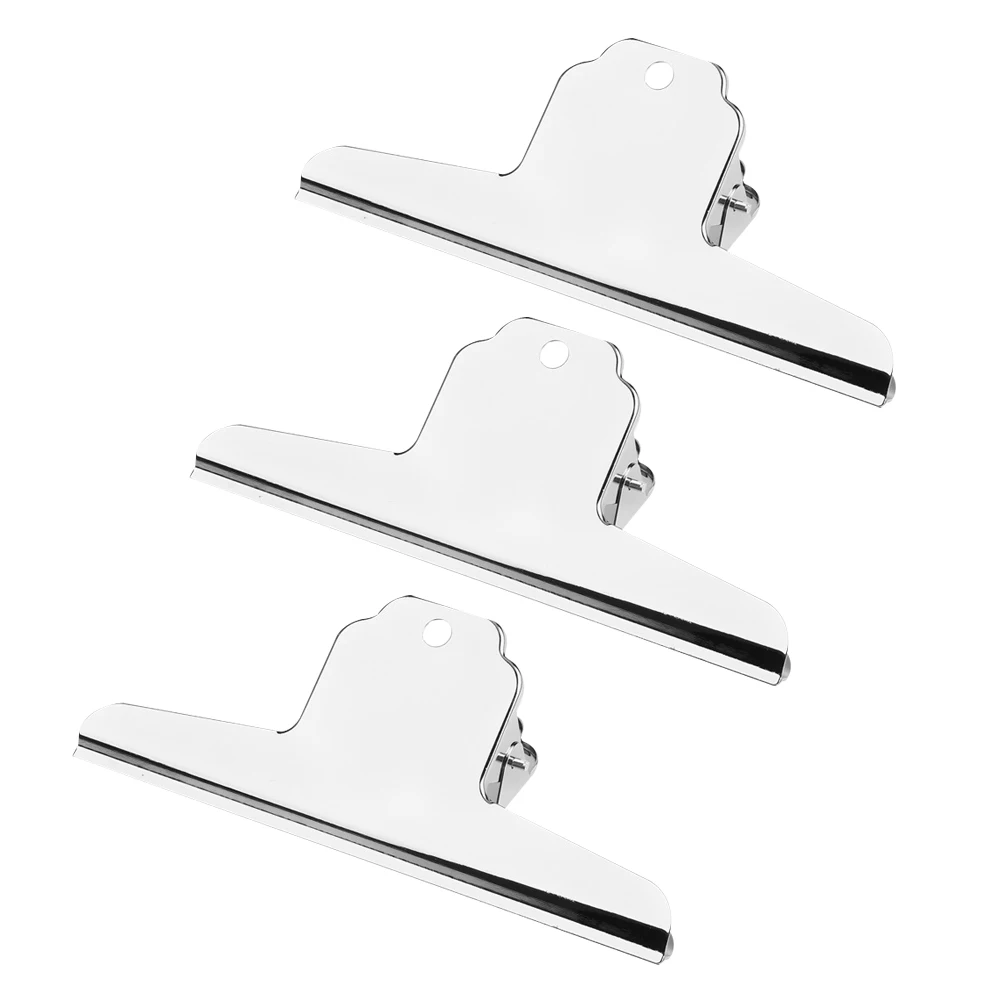 

4pcs Stainless Steel Large Clips Strong Spring Jumbo Binder File Clamps Metal Hinge Office Supplies Paper Organizer