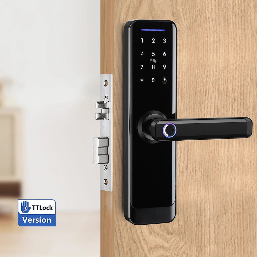 Smart 5-in-1 Keyless Entry Door Lock with Handle For Front Door APP Control