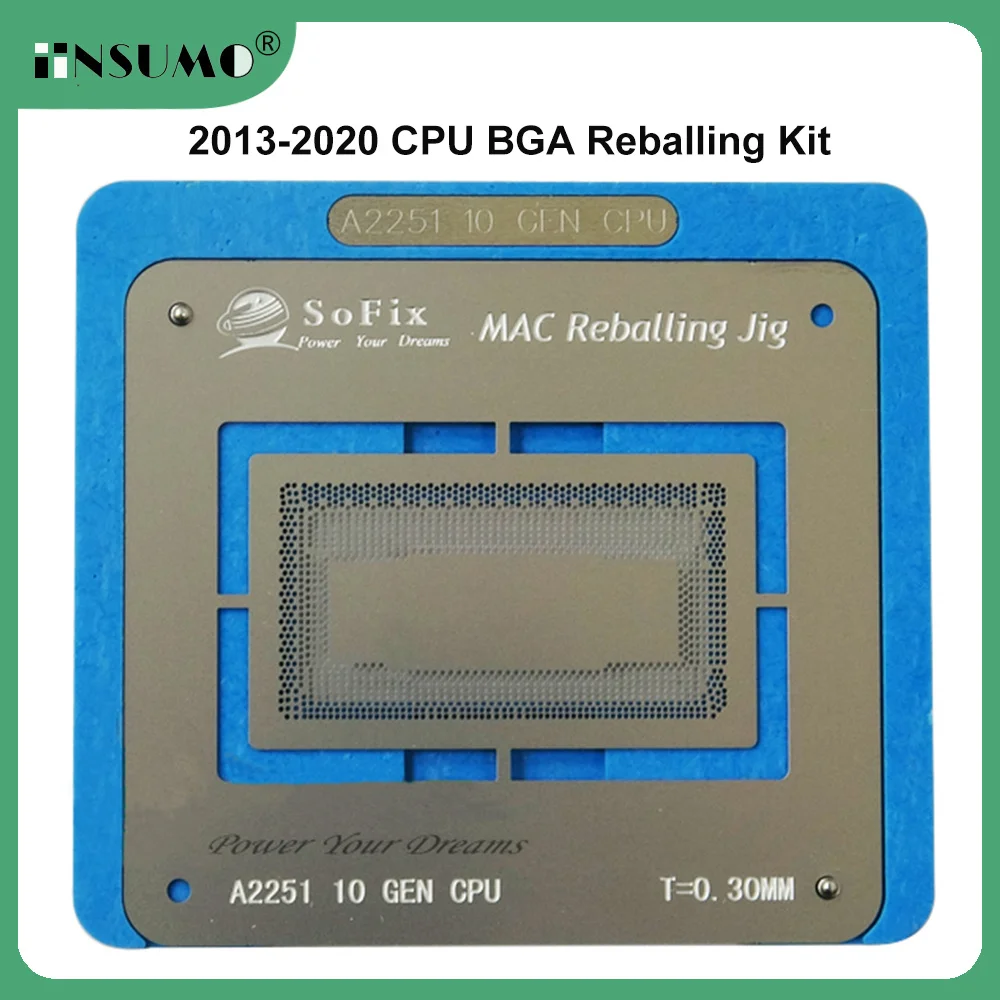 Sofix 2013-2020 CPU BGA Reballing Kit Inter CPU Reballing Jig with Stencil CPU Chip Platform for Macbook Repair