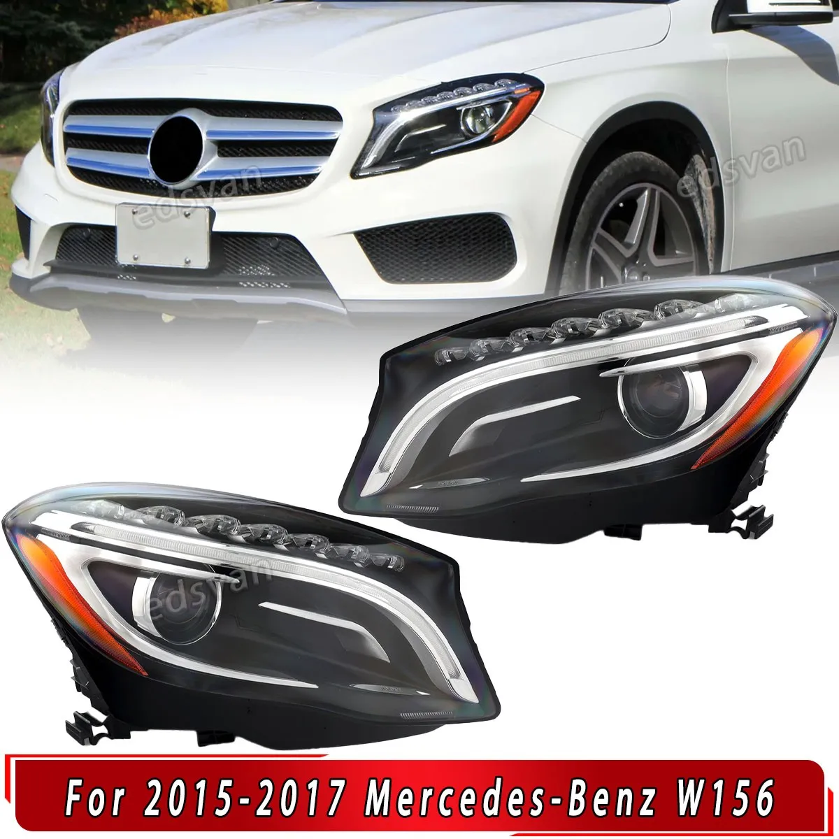 

Пара ксеноновых фар для Mercedes GLA Class GLA180 GLA200 GLA250 W156 2015 2016 2017, передние фары, левая и правая сторона, опционально