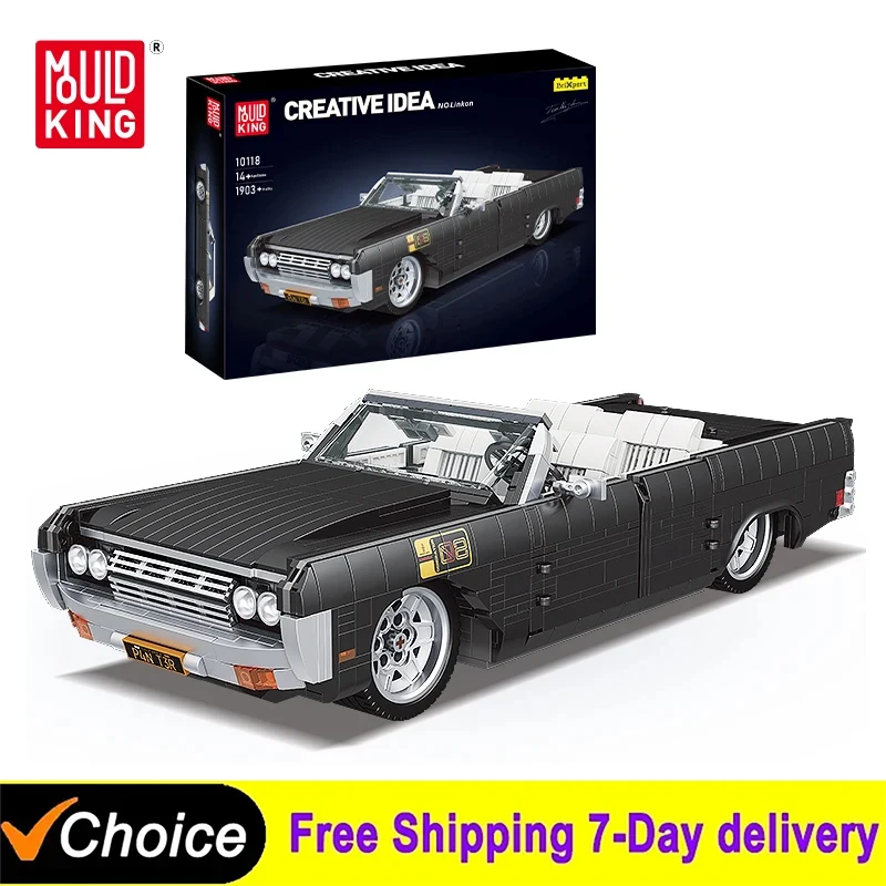 NEW 1903Pcs Technical 1964 Continental Super Sport Racing Car Building Block Retro sports car Assembly Brick Kid Christmas Gifts