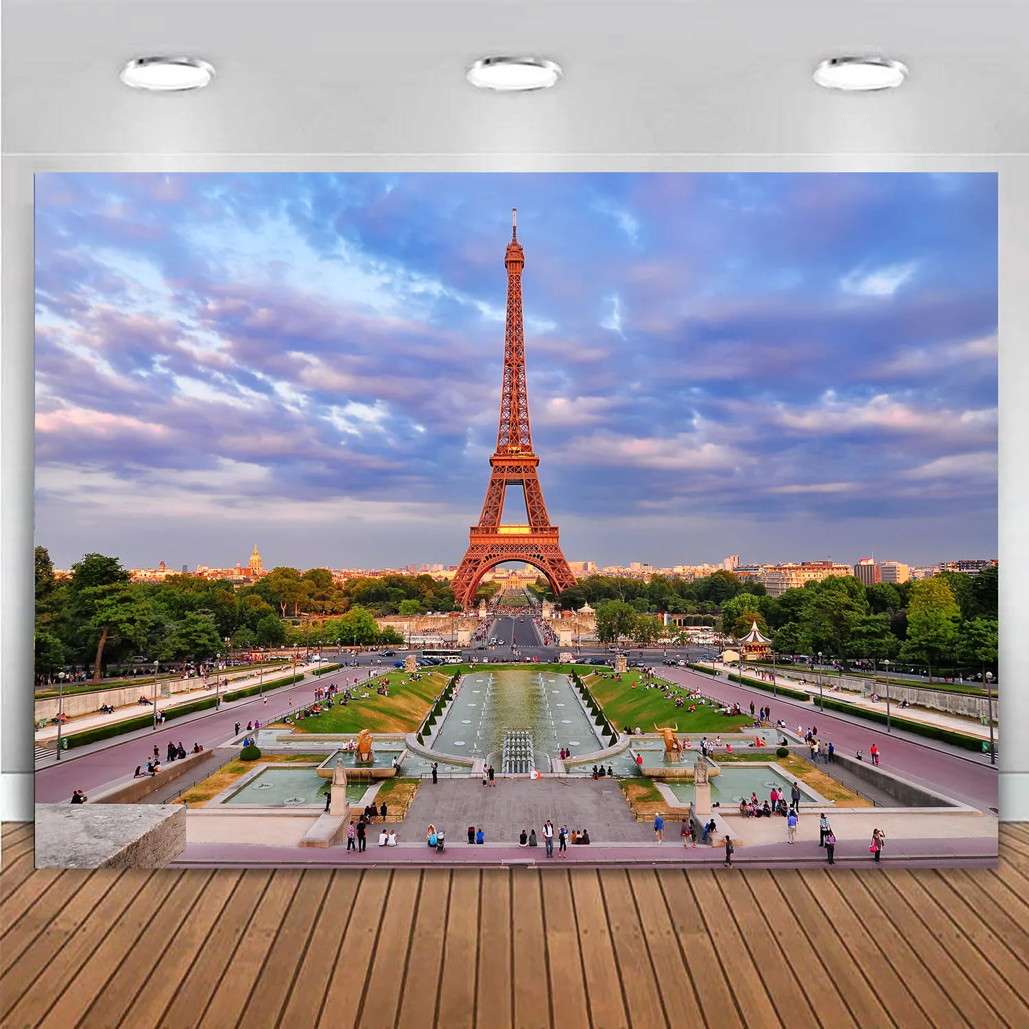 

Eiffel Tower Backdrop European French Paris City Night Landmark Photography Background Travel Birthday Party Decor Photo Studio