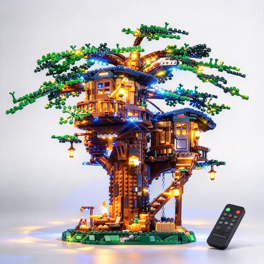 Treehouse Building Blocks LED Lighting Kit with Remote Control Compatible with MOC21318 Toy Model Lighting Lamp