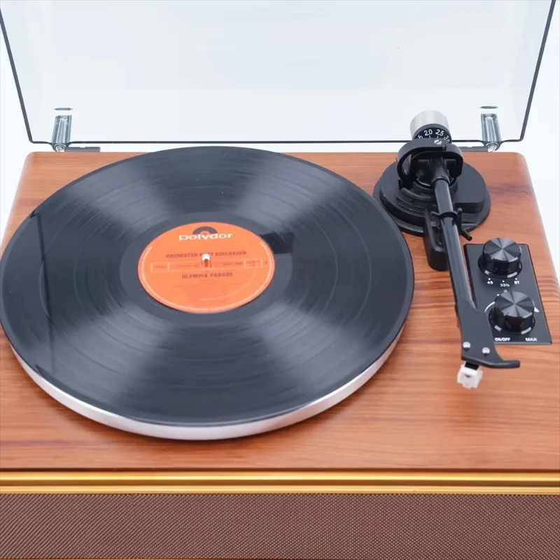 Newest Retro Wooden  Vinyl Turntable Record Player Gramophone with 3.5mm Aux in & RCA Out for External Speakers