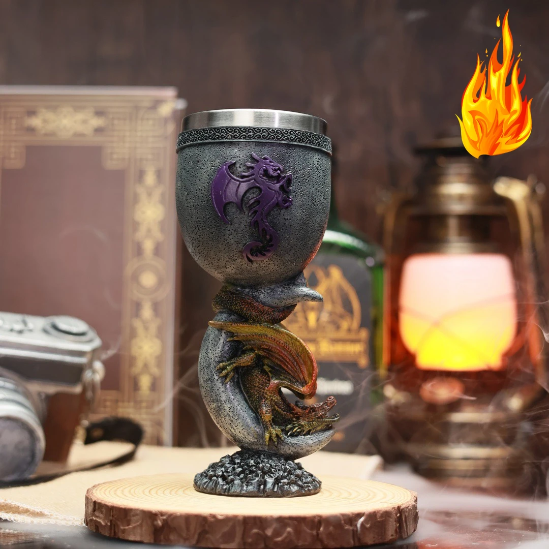 

Baby Dragon Wine Glass - Cute 3D Sculpted Goblet with Western Dragon Design