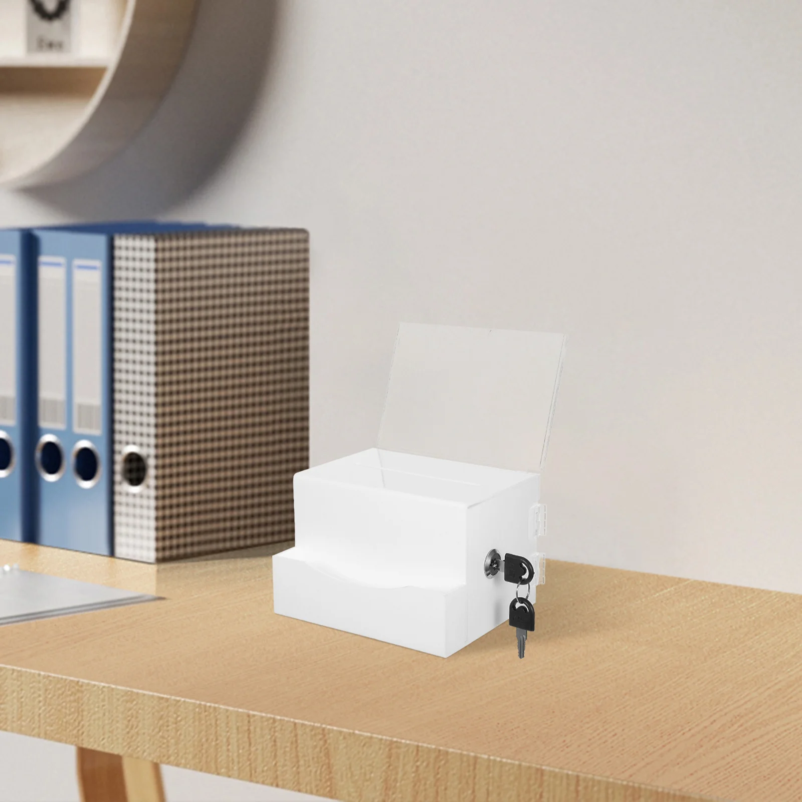 

Acrylic Clear Donation Box Secure Lock Ballot Box for Fundraising Charity Suggestions School Office Collection Events