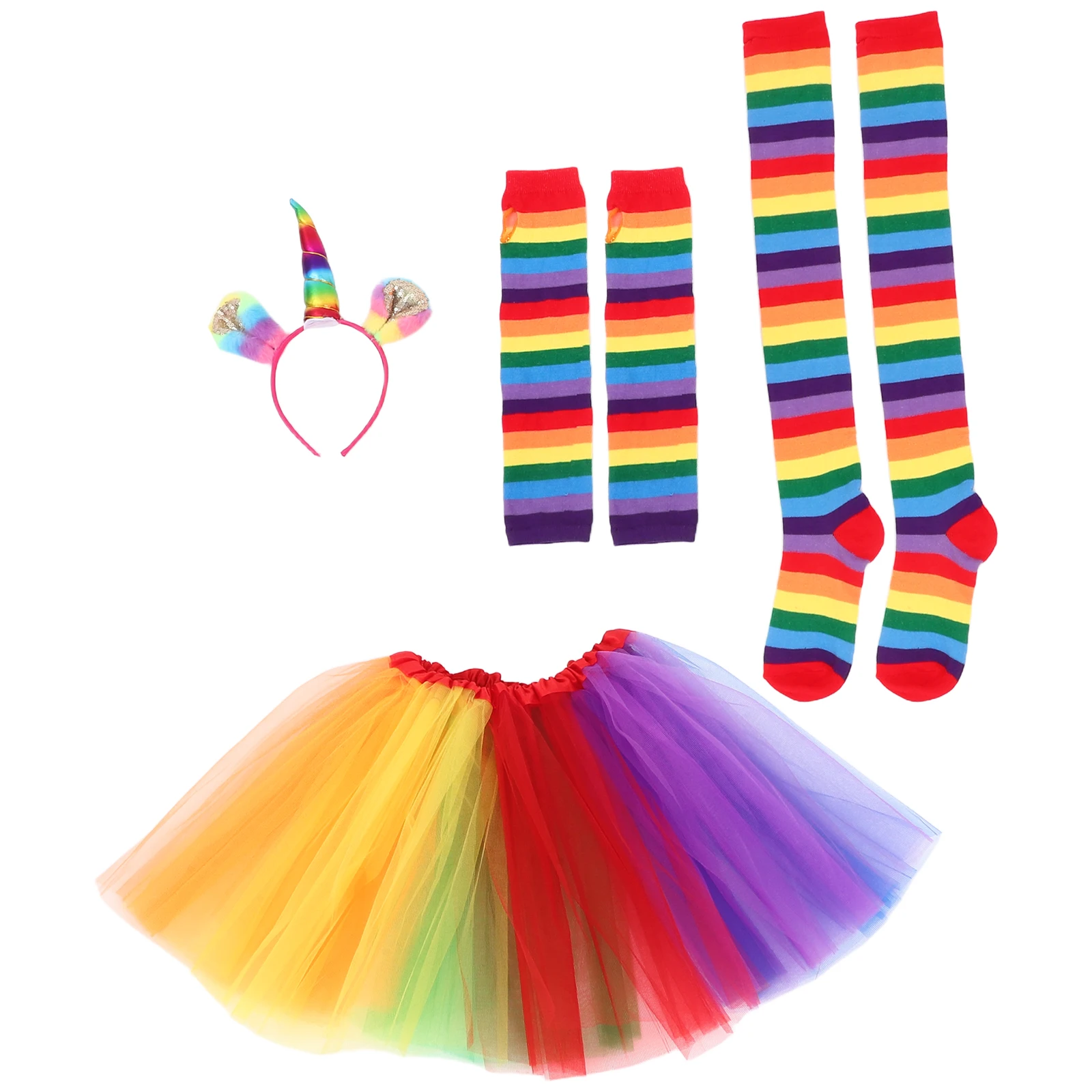 

Rainbow Layered Ballet Skirt Tulle Elastic Waist Photography Tutu Women Party Photography Tutu Suit Costumes Skirts