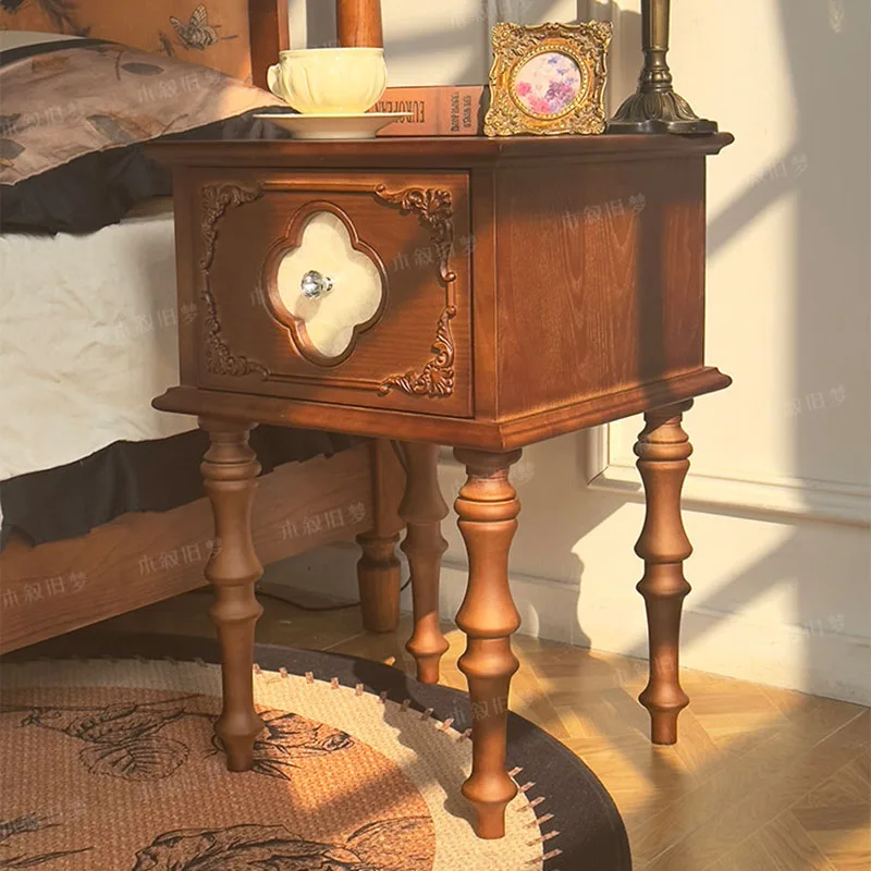 Nordic Cabinets Nightstand Living Room Corner Wood Space Saving Simple Bedside Table Decor Narrow Muebles Replica Furniture