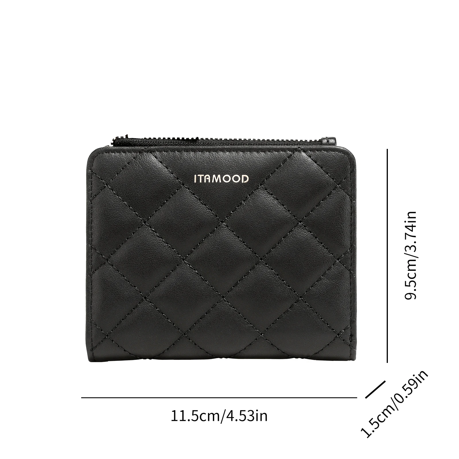 ITAMOOD Genuine Leather Wallet Black Card Holder Coin Purse 2024 New Short Women Wallet Mini Handbag Short Clip Card Bag