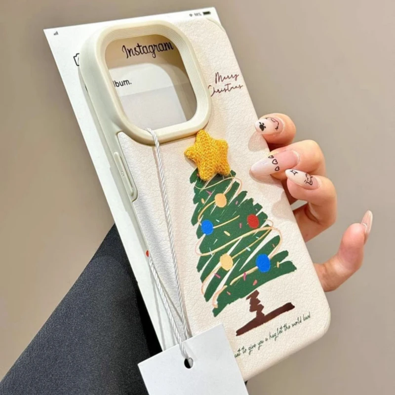 

Star Phone Case for IPhone 16 Pro Max 16 Plus Christmas Tree Case Apple 15Pro 14 13 12 Case IPhone XR XS Cover Christmas Gift