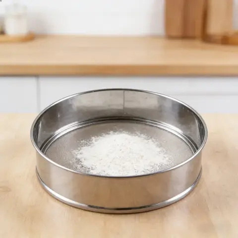40 Mesh Stainless Steel Flour Sifter Handheld Round Mesh Strainer Fine Powder Sieve For Kitchen Baking Cake Making Accessories