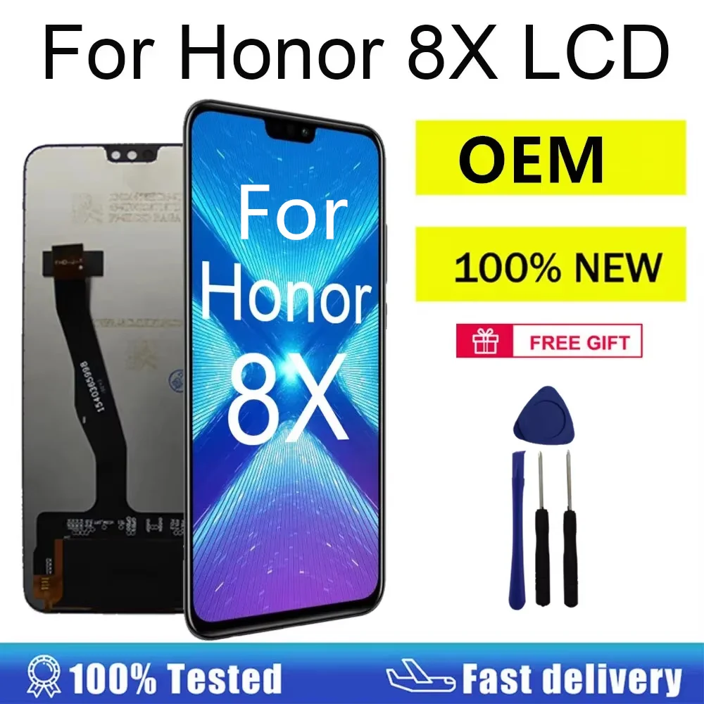 Pantalla OEM para Huawei Honor 8X LCD JSN-L22 JSN-L21 Digitalizador de pantalla táctil para Honor 8X pantalla con pieza de repuesto de marco