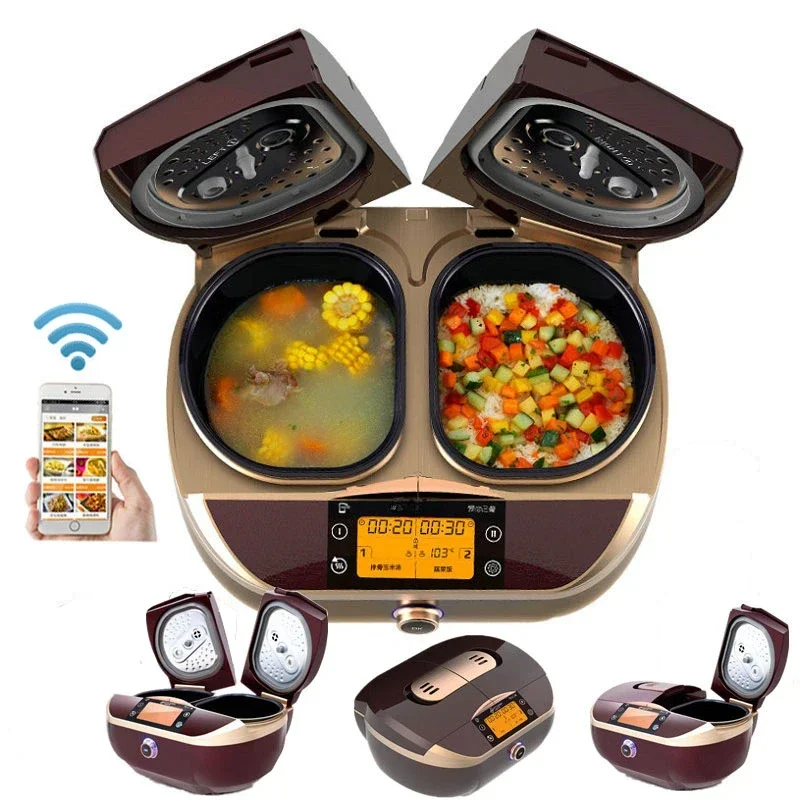 Hot salesMust Have To Cook Fitcooker Intelligent Double Door Electric for Household Double Bile Electric Cooker for Cooking Soup