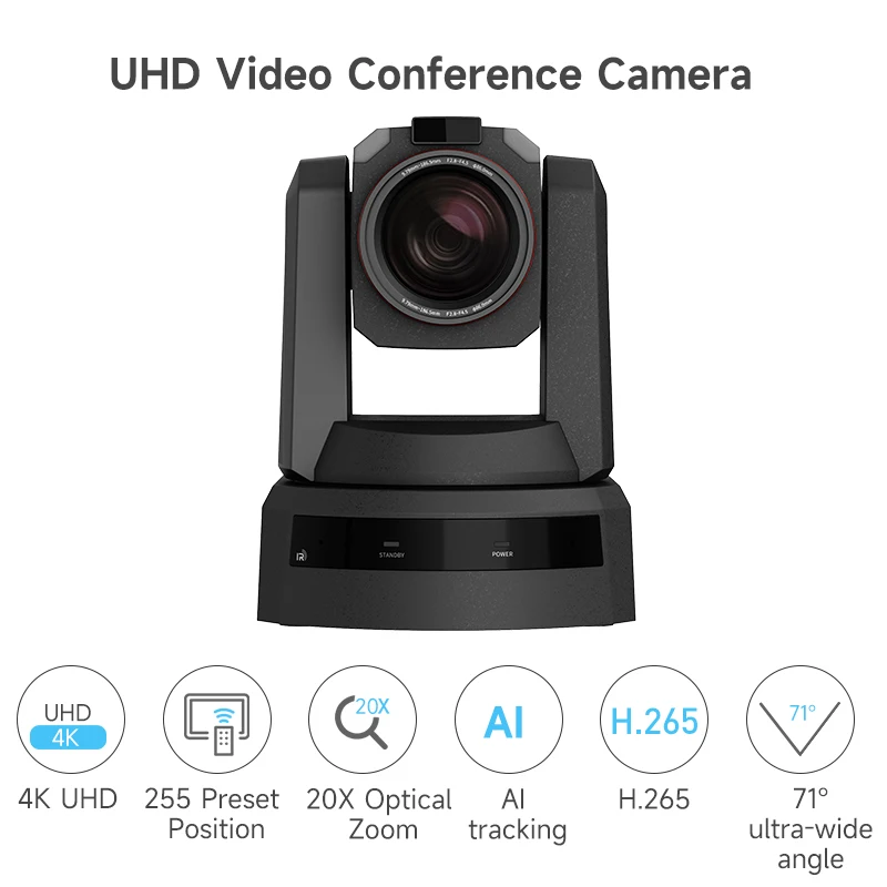 4/3-inch UHD video camera 20.00 million pixels high-quality with AI tracking use for large auditorium broadcasts live exhibition