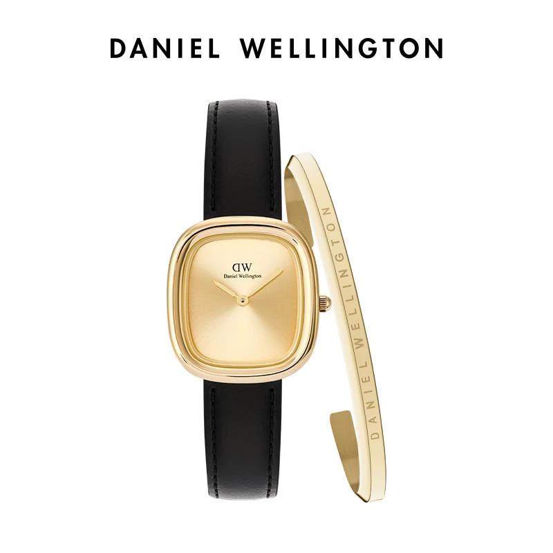 

Daniel Wellington Margot 24x26mm Watch and Classic Bracelet Set 2 Pcs Gold Leather Strap Women Luxury Jewelry Wristwatch Gift